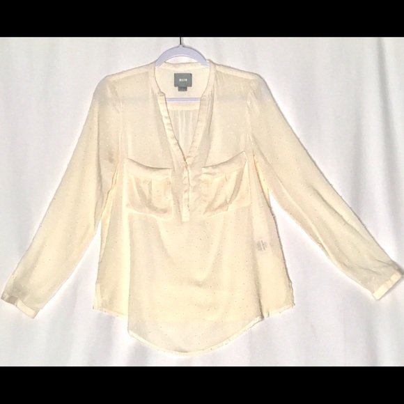 Maeve Tops - Maeve Womens Ivory Tunic Blouse Size 4 Swiss Dots